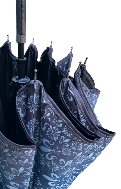 Waterproof + Real Anti-UV umbrella | Blackout lining | Pagoda style | Grey pattern