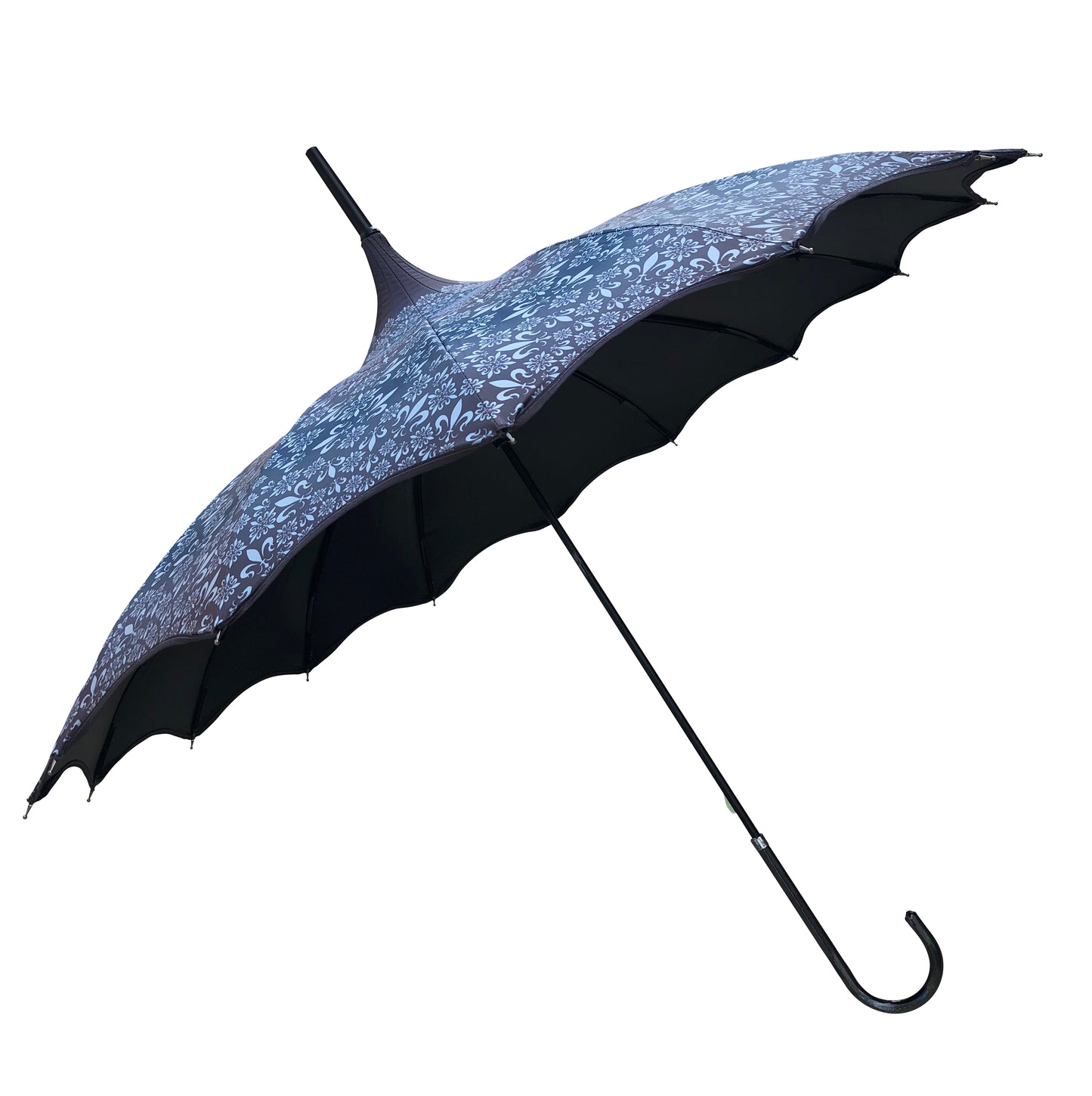 Waterproof + Real Anti-UV umbrella | Blackout lining | Pagoda style | Grey pattern