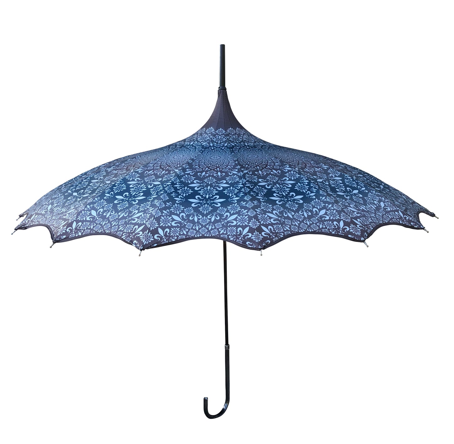 Waterproof + Real Anti-UV umbrella | Blackout lining | Pagoda style | Grey pattern