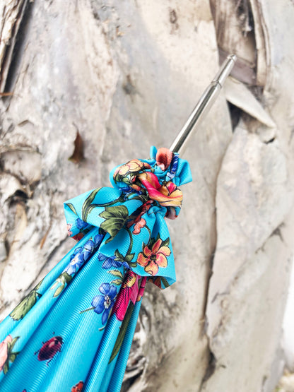 Waterproof Parasol Multifiore by Pasotti | Handmade in Italy | Natural Bamboo Handle | Free Shipping