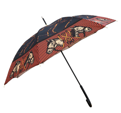 Brown Horses Luxury Umbrella | Guy de Jean Collection | Free Shipping