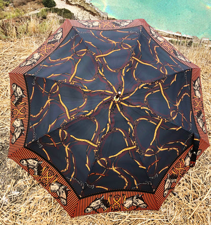 Brown Horses Luxury Umbrella | Guy de Jean Collection | Free Shipping