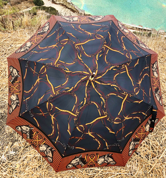 Brown Horses Luxury Umbrella | Guy de Jean Collection | Free Shipping