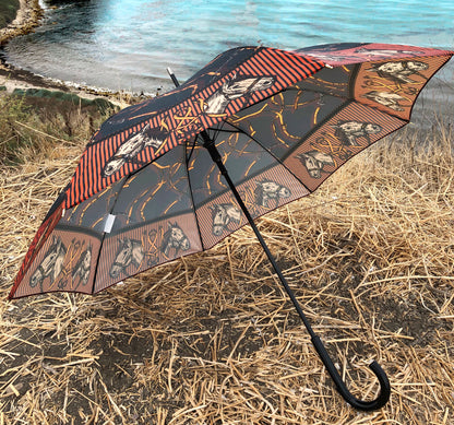 Brown Horses Luxury Umbrella | Guy de Jean Collection | Free Shipping