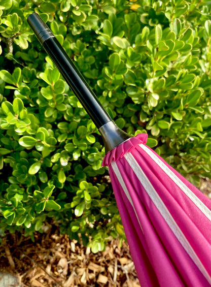 Hot Pink Everyday Swirl Umbrella | Petal Shaped | White Pipping