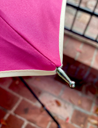 Hot Pink Everyday Swirl Umbrella | Petal Shaped | White Pipping