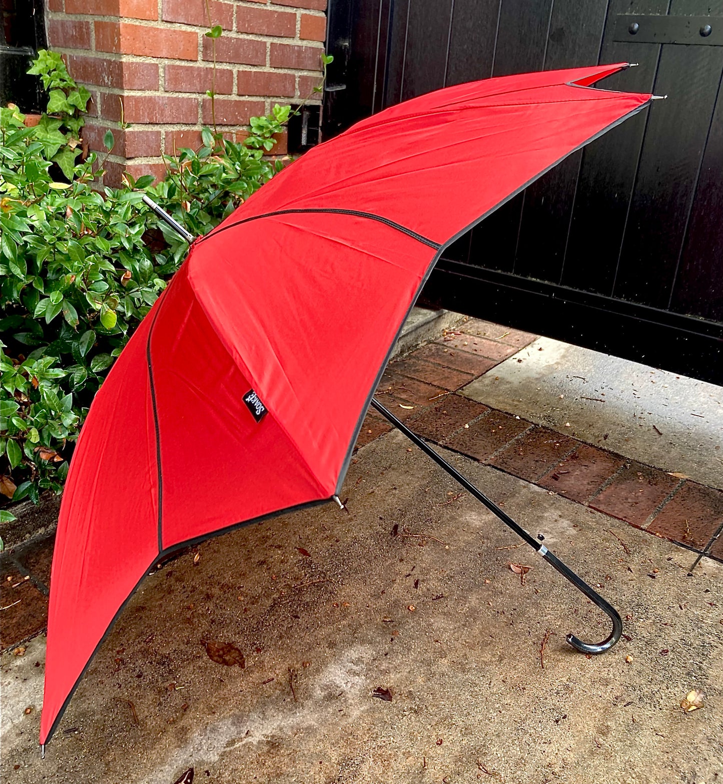 Sporty Swirl Red/Black Umbrella | Fun and Sturdy | Reinforced Ribs