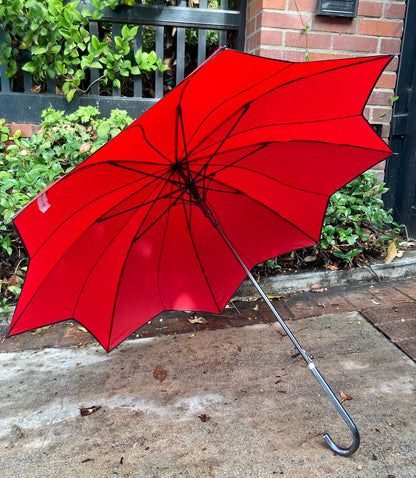 Sporty Swirl Red/Black Umbrella | Fun and Sturdy | Reinforced Ribs