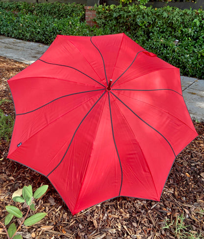 Sporty Swirl Red/Black Umbrella | Fun and Sturdy | Reinforced Ribs
