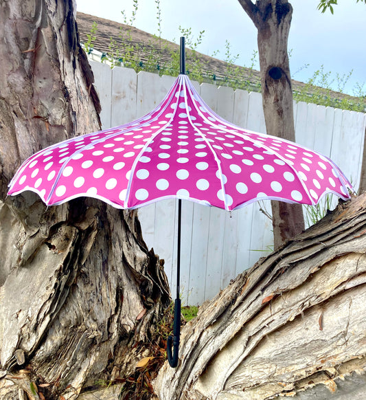 Miss Polka Pink Pagoda Umbrella | Blackout and Anti-UV