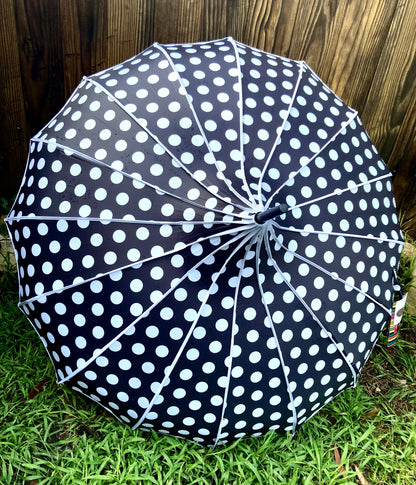 Paraguas Pagoda Lilly Black | Opaco y anti-UV | Lunares Grandes