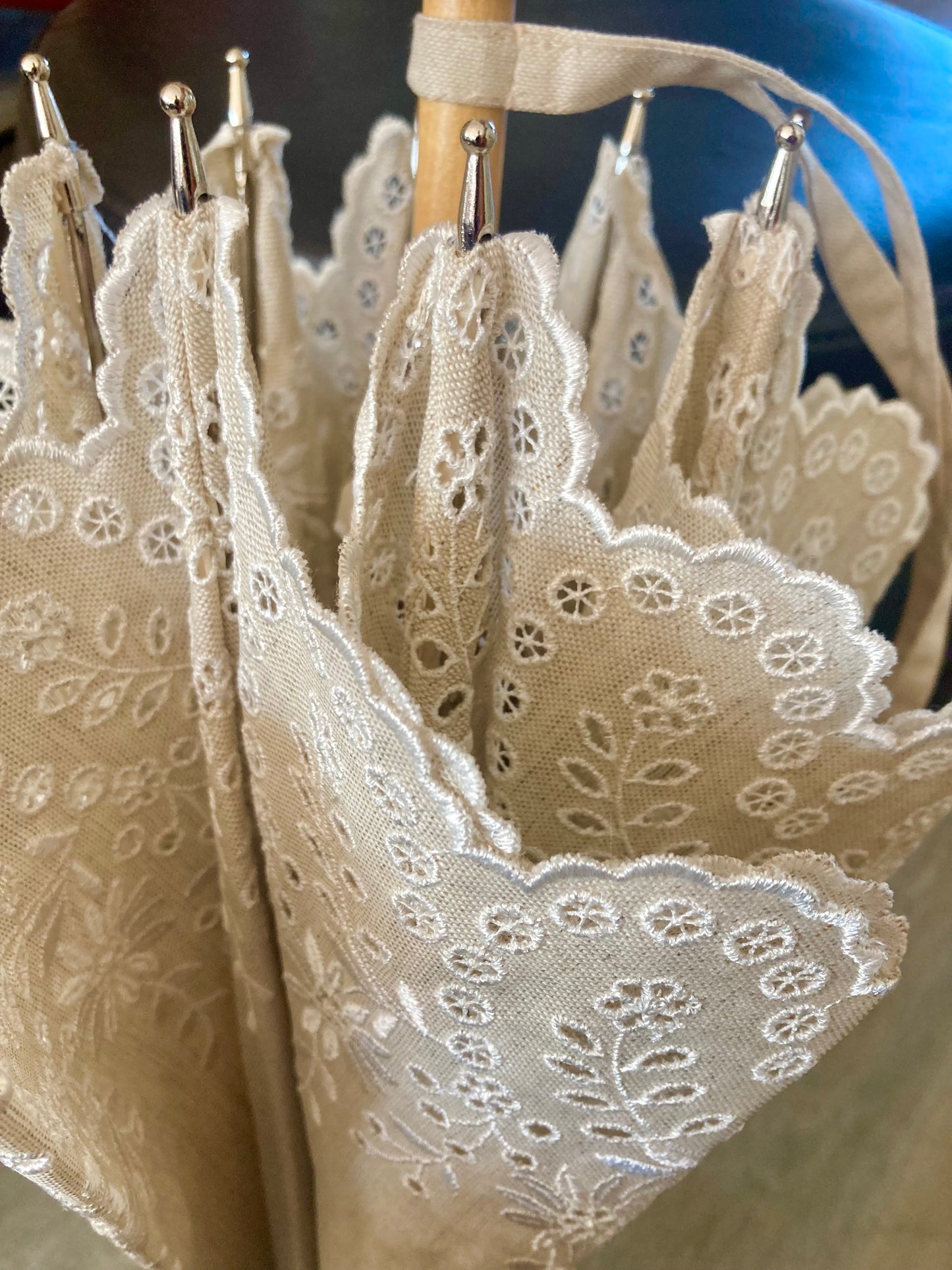 Paraguas de cáñamo con bordado inglés | Impermeable y anti-UV | Envío gratuito