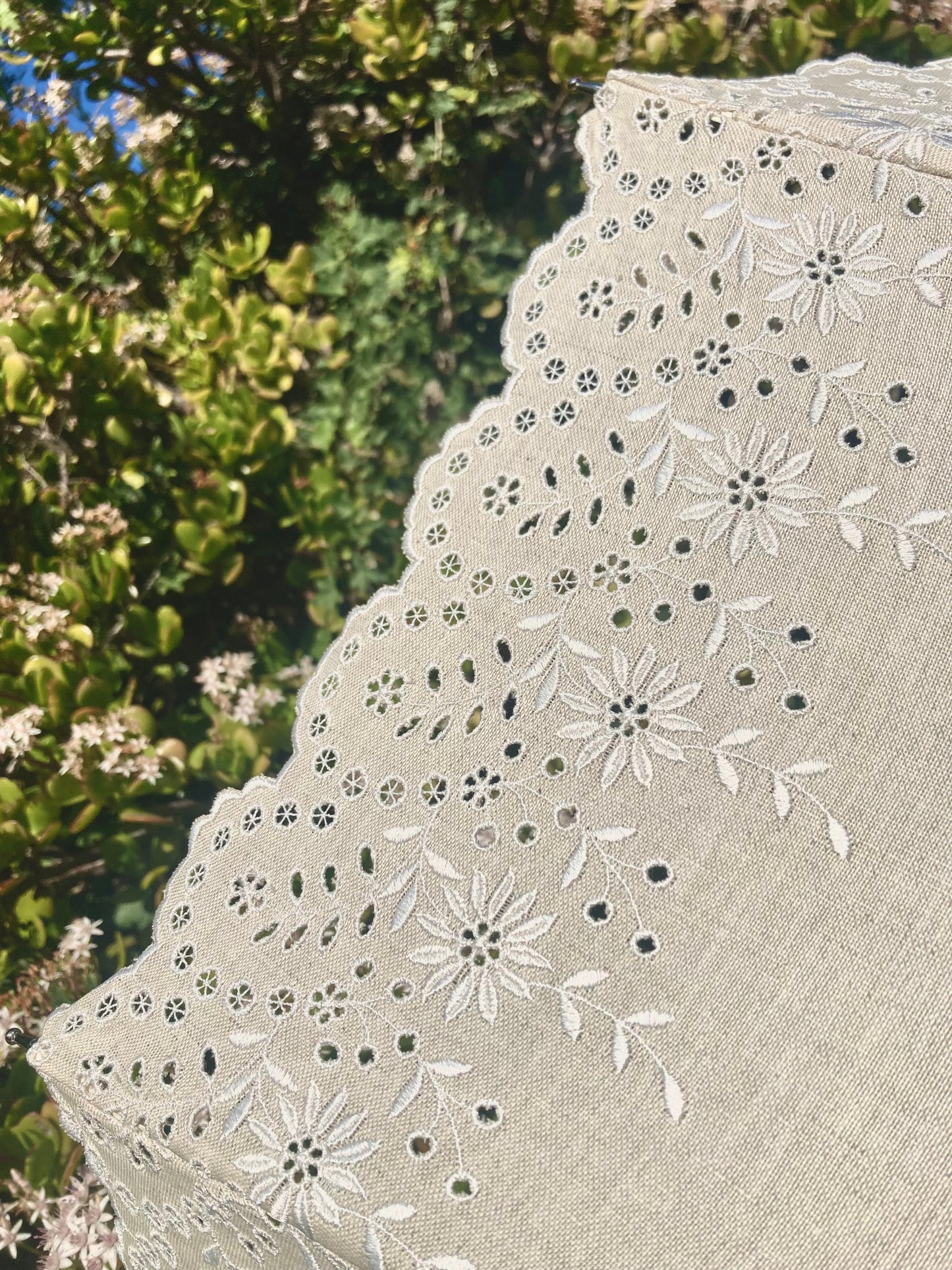 Paraguas de cáñamo con bordado inglés | Impermeable y anti-UV | Envío gratuito