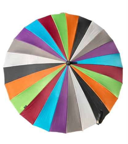 Large 41" 24 Ribs Rainbow Stick Style Umbrella/Parasol | 8 Retro