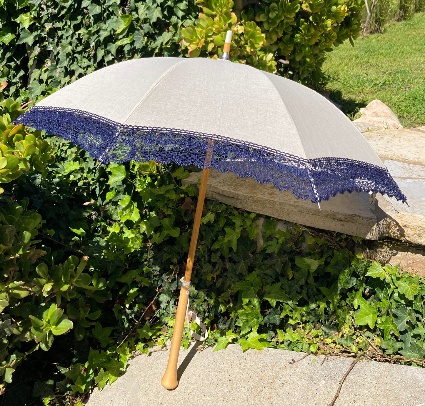 Paraguas de cáñamo azul Sofía | Paraguas francés impermeable excepcional | Envío gratis