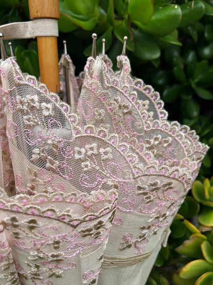 Paraguas anti-UV de cáñamo Little Flower | Resistente al agua, hecho a mano en Francia | Envío gratis