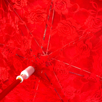 Paraguas rojo Francesca | Doble capa de encaje interior | Para todo tipo de clima