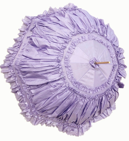 Paraguas Francesca Lilac | Doble capa impermeable | Interior de encaje blanco