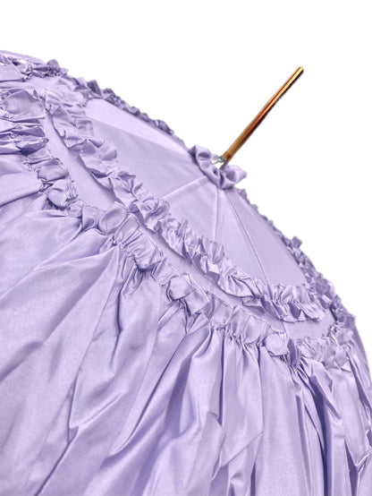 Paraguas Francesca Lilac | Doble capa impermeable | Interior de encaje blanco
