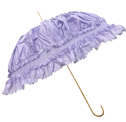 Paraguas Francesca Lilac | Doble capa impermeable | Interior de encaje blanco