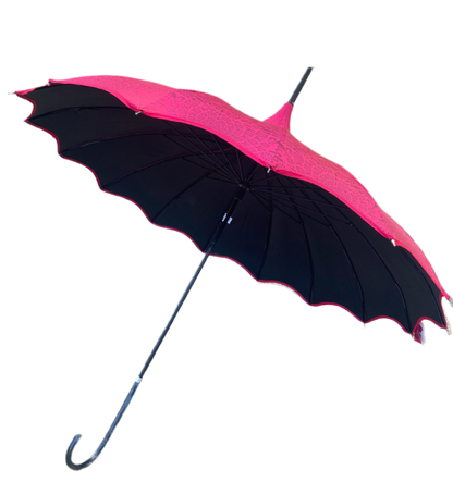 Waterproof + Real Anti UV Umbrella | Blackout Lining | Pagoda Style in Pink