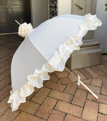 Cream Lady Pagoda Umbrella with Topper
