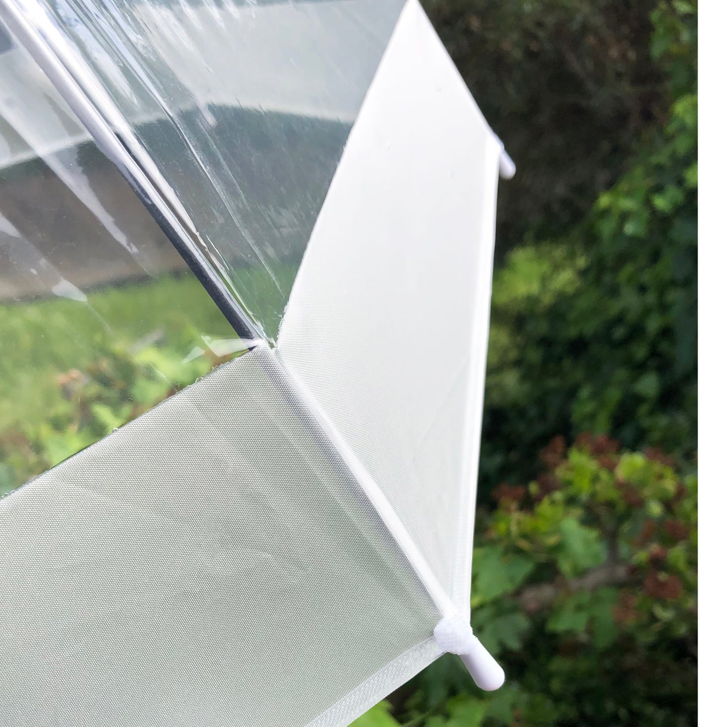 Paraguas de burbujas transparente de 81 cm | Borde blanco translúcido | Consejos de seguridad