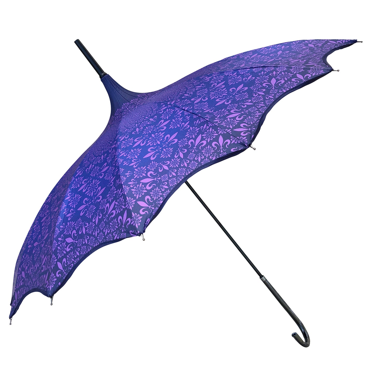 Waterproof + Real Anti-UV Umbrella | Full Shade | Pagoda Style | Purple Design