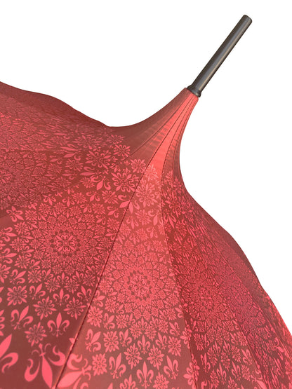 Waterproof + Real Anti-UV Umbrella Red | Blackout Lining 100% Shade | Pagoda style