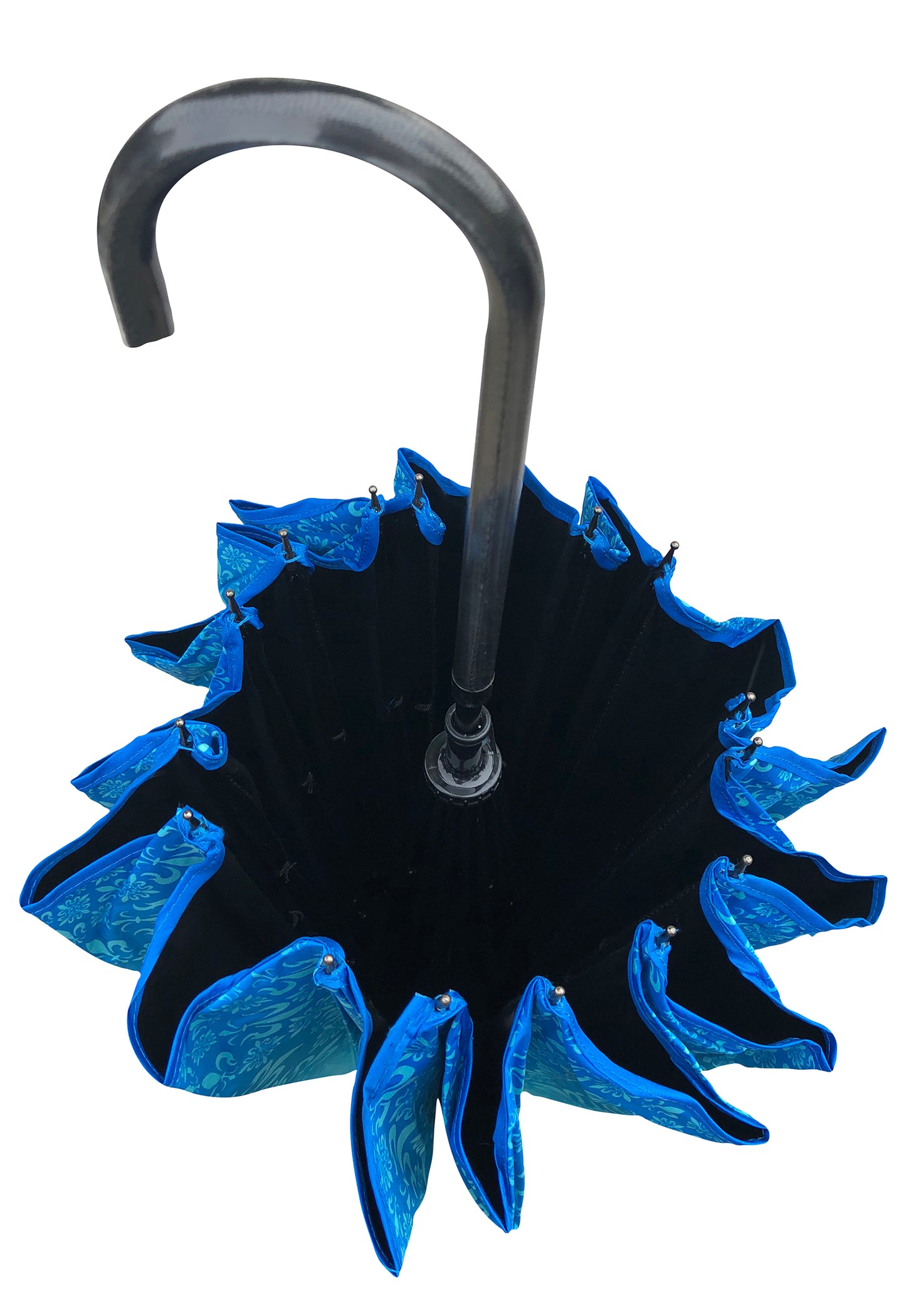 Waterproof + Real Anti-UV Umbrella | Blue Design Pagoda Style | Maximum Shade |