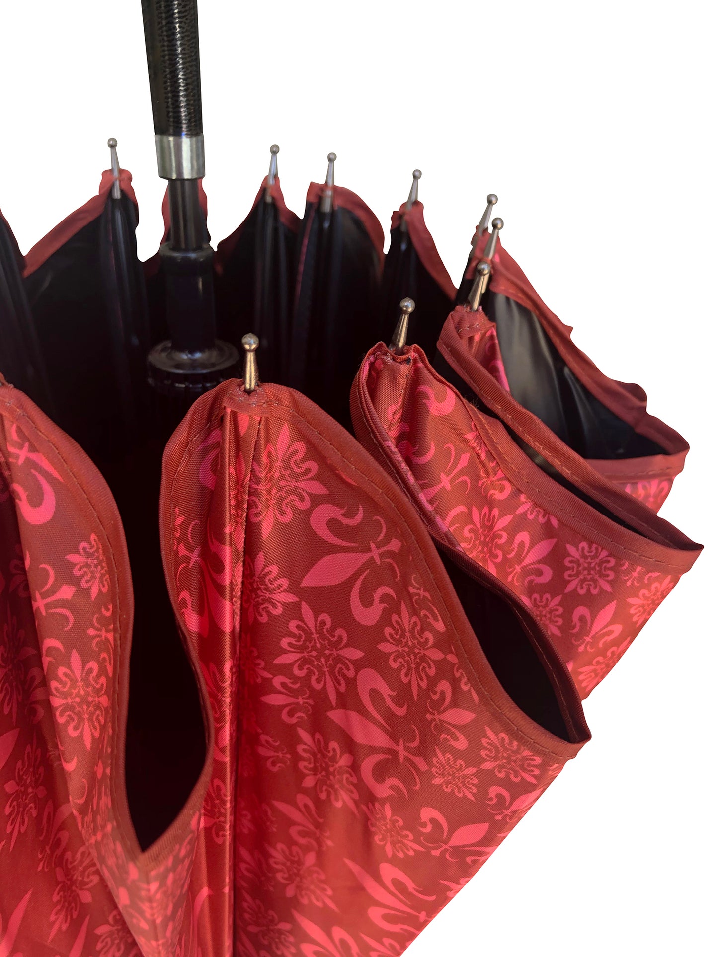 Waterproof + Real Anti-UV Umbrella in Red | Blackout Lining 100% Shade | Pagoda style
