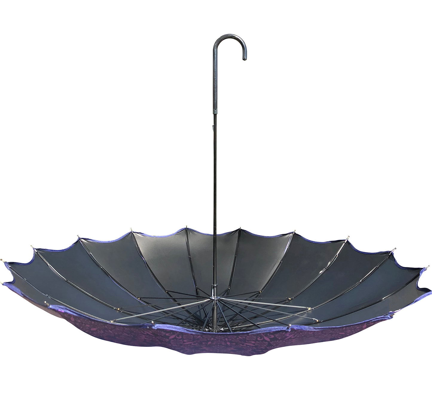 Waterproof + Real Anti-UV Umbrella | Full Shade | Pagoda Style | Purple Design