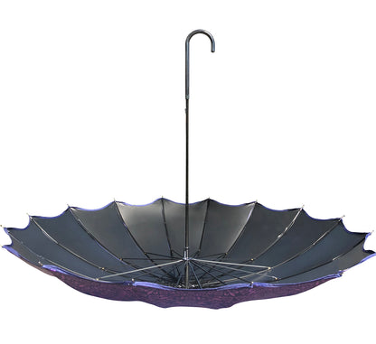 Waterproof + Real Anti-UV Umbrella | Full Shade | Pagoda Style | Purple Design