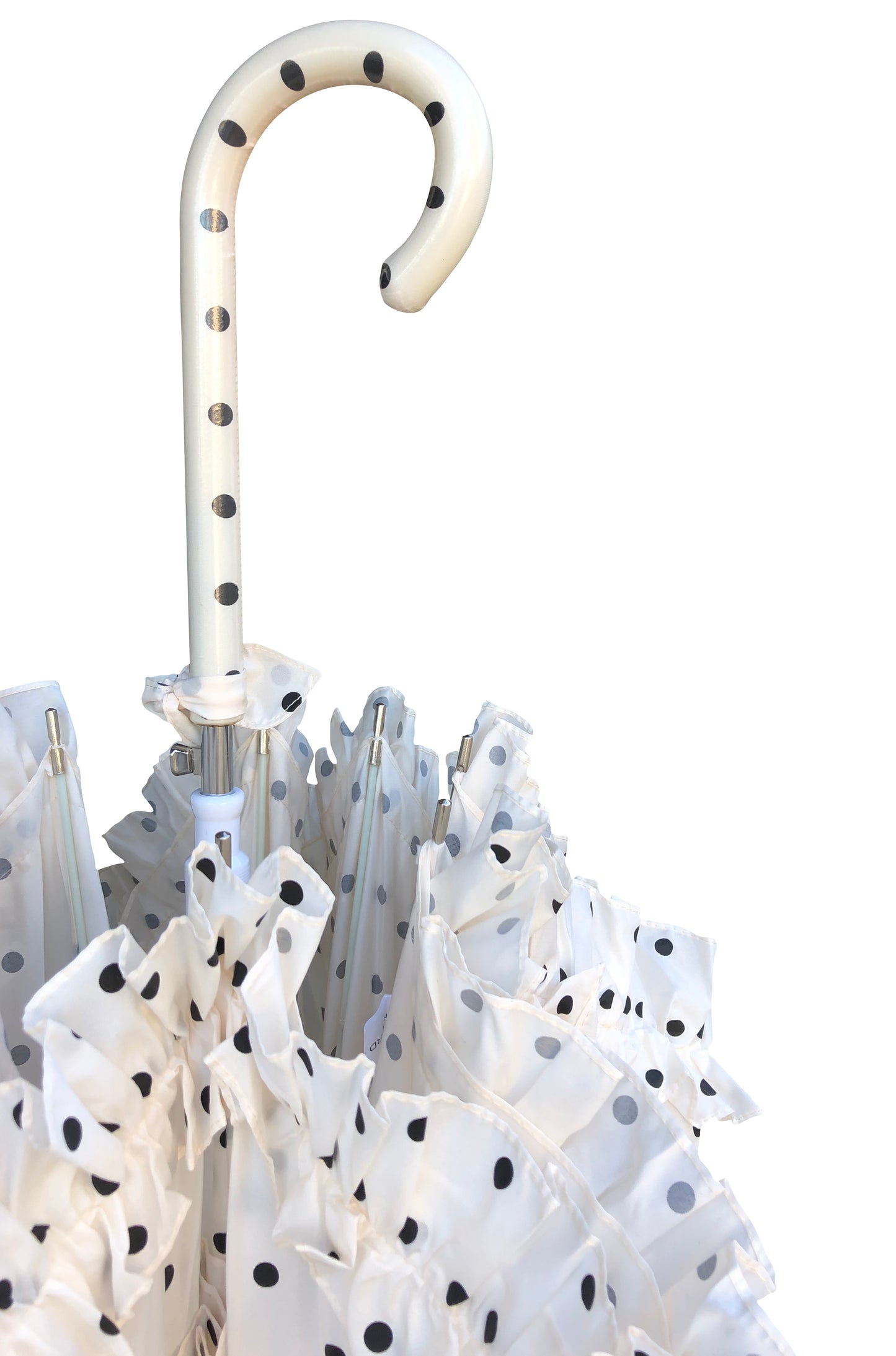 Polka Dots and Frill Umbrella | Pagoda Shaped Canopy | One Year Warranty