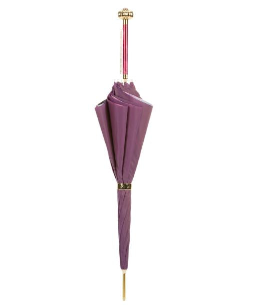 Paraguas morado de Pasotti | Diseño floral | Mango con joya | Envío gratuito