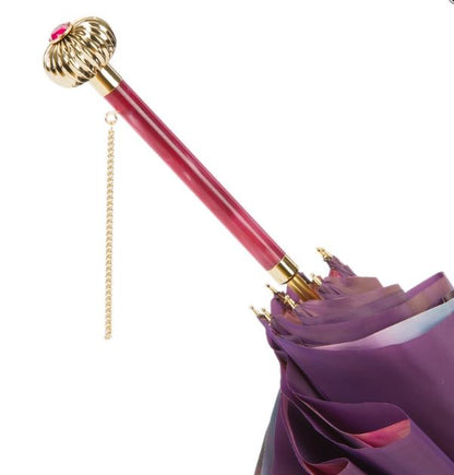 Purple Umbrella By Pasotti | Floral design | Jewel Handle | Free Shipping