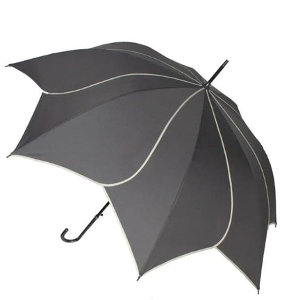 Petal-Like Umbrella in Charcoal Color | Auto Open Manual Closing | Robust Frame Made To Last