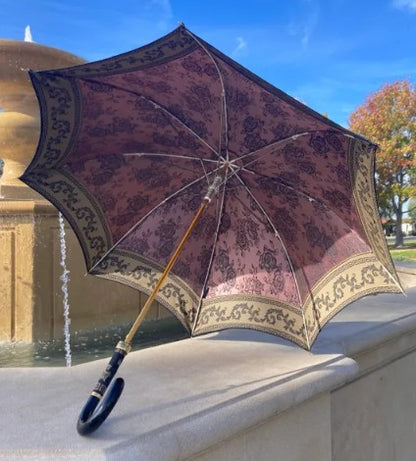 Mirabelle Umbrella Dusty Pink | Italian Jacquard Fabric | Il Marchesato | Free Shipping