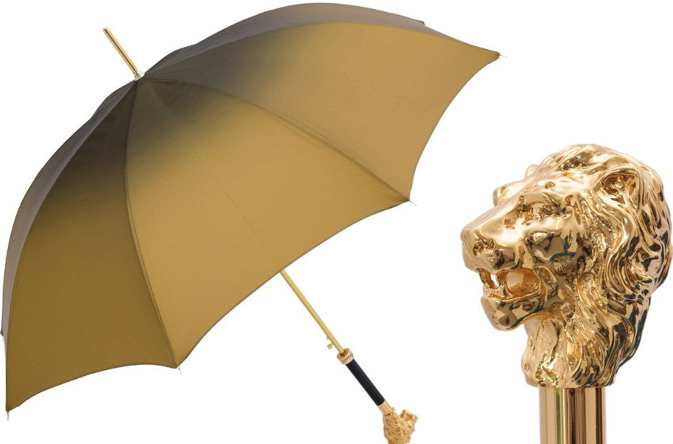 Iconic Gold Lion Umbrella | Gilt Resin Handle - Made in Italy | Free Shipping