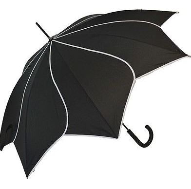 Black/White Trim Swirl Umbrella | Waterproof Great for Sun Shade