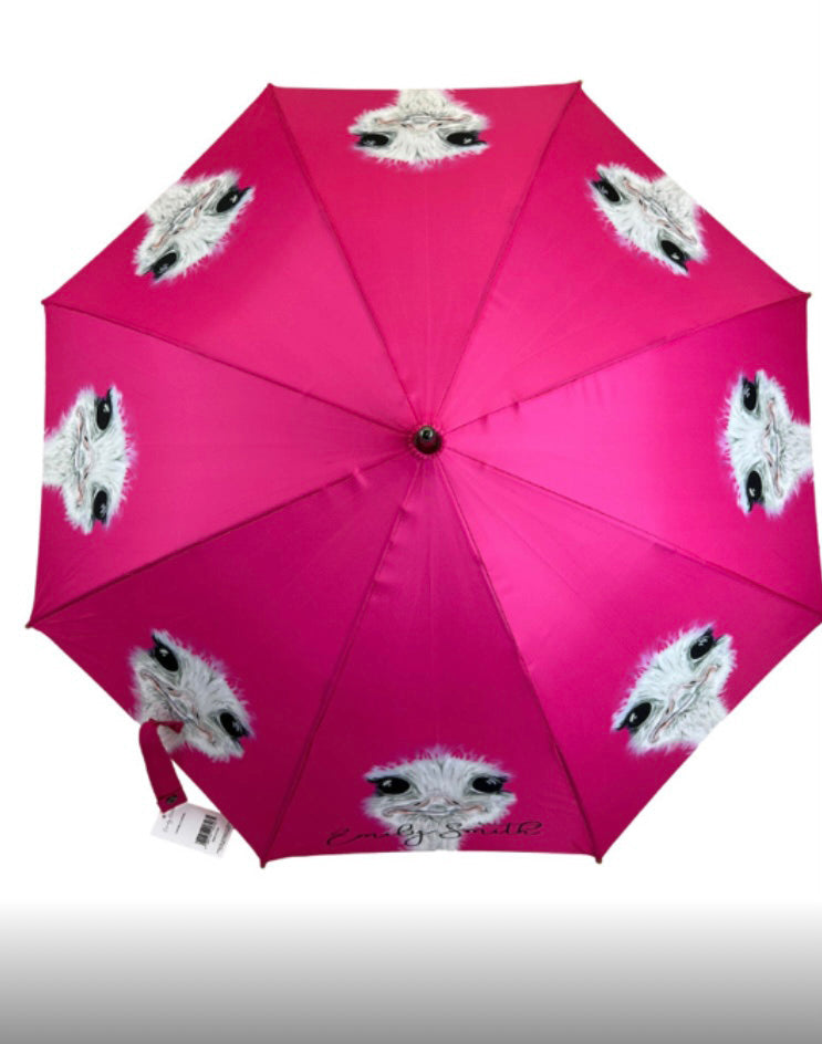 Ostrich Hot Pink Umbrella | Emily Smith Designs UK
