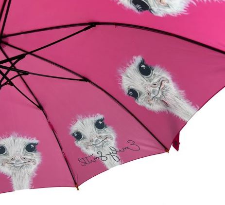 Ostrich Hot Pink Umbrella | Emily Smith Designs UK