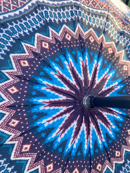 Jean Paul Gaultier 16 ribs Umbrella | Southwestern Knitted Pattern Made in France | Free Shipping