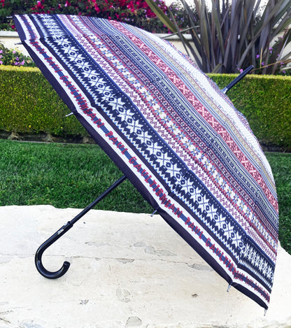 Jean Paul Gaultier 16 ribs Umbrella | Southwestern Knitted Pattern Made in France | Free Shipping
