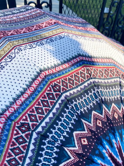 Jean Paul Gaultier 16 ribs Umbrella | Southwestern Knitted Pattern Made in France | Free Shipping