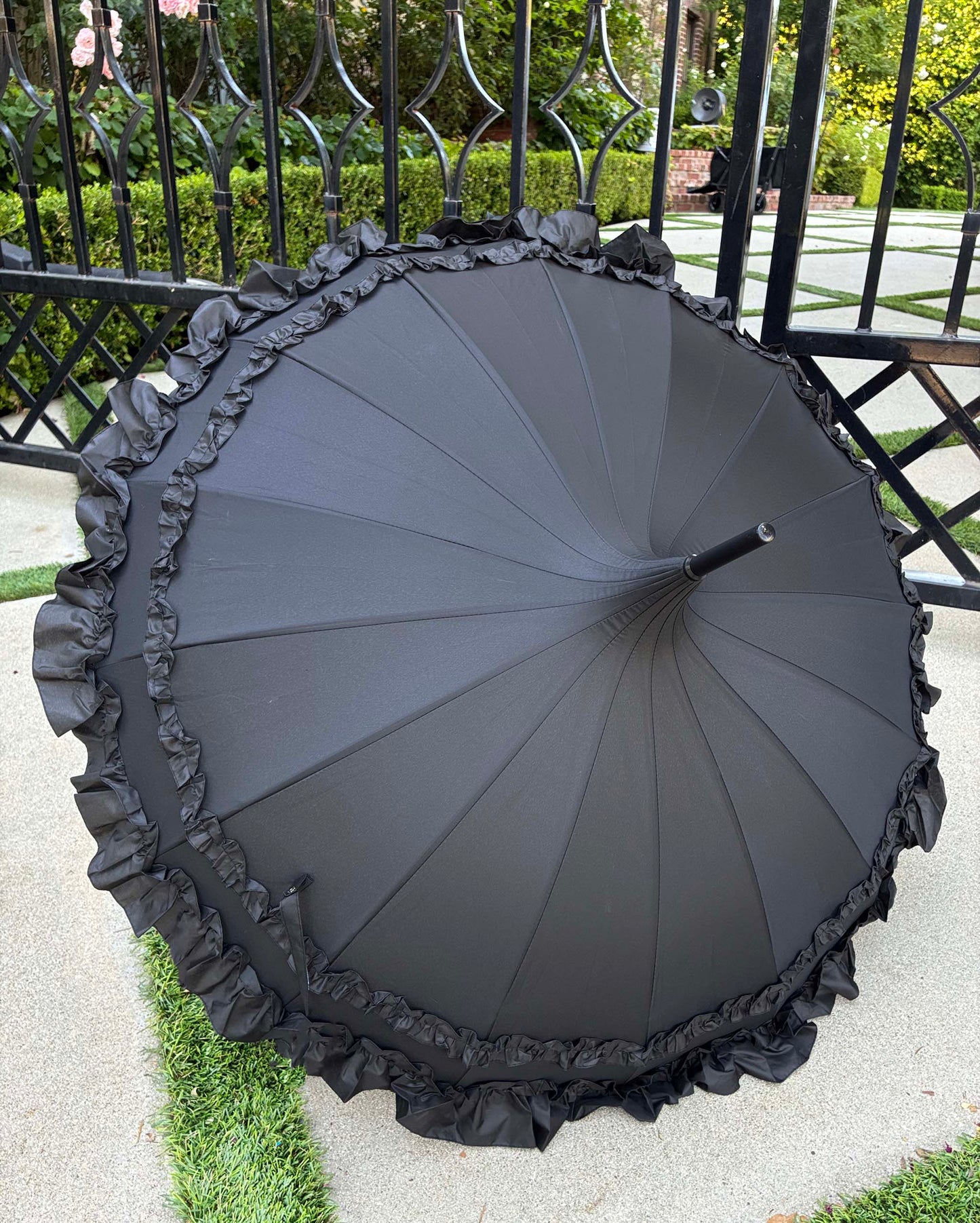 Margaux Black Pagoda Umbrella | Metal Frame | Rain and Sun Protection