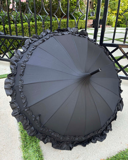 Margaux Black Pagoda Umbrella | Metal Frame | Rain and Sun Protection