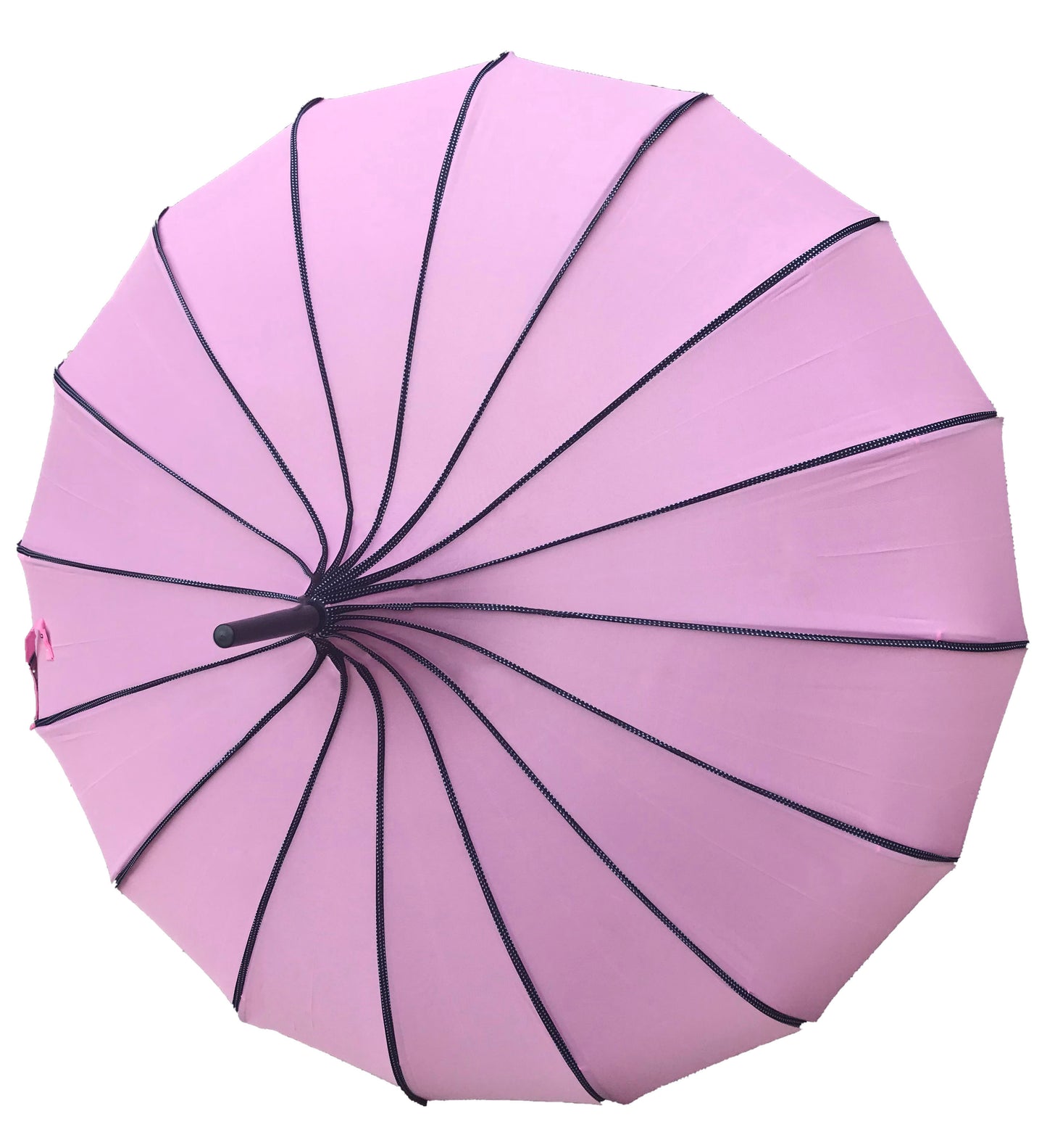 Madeline Soft Pink Pagoda Umbrella | 16 Ribs Leatherette Handle