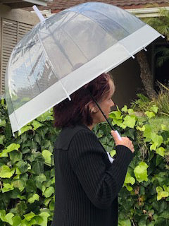 Clear Bubble Umbrella 32" | Translucent White Trim | Safe Tips