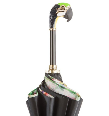 Anti UV Parrot Umbrella | Pasotti Luxury | Enameled Brass Handle | Free Shipping